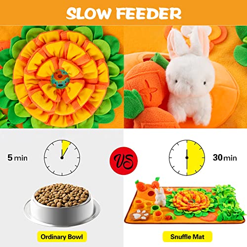 Pet Snuffle Mat for Dogs Sniff Mat Nosework Feeding Mat Slow Feeder Interactive Dog Puzzle Toys for Training and Stress Relief Encourages Natural Foraging Skills (29.5''x18.9'') - size: 29.5''x18.9''