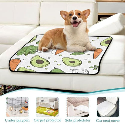 Qilmy Avocados Pet Mat, Waterproof Reusable Dog Training Pad Anti-Slip Pet Creat Pad for Small Medium Large Dogs and Cats - size: Smallx3