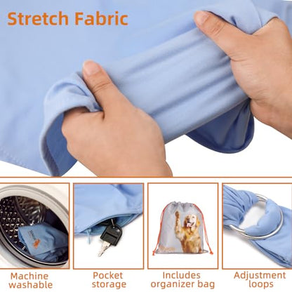 Dog Sling Carrier for Small Dogs,Carrying Wrap Anti-Anxiety Cat Sling,Adjustable Pet Sling (Light Blue) - color: light blue
