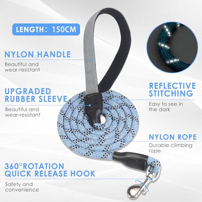 Dog Harness and Leash Set, No Pull Saddle Style Pet Harness, Breathable Mesh Adjustable Reflective Dog Vest for Medium Small Dogs Harness 2 D-Rings, Blue, L - color: Blue, size: L