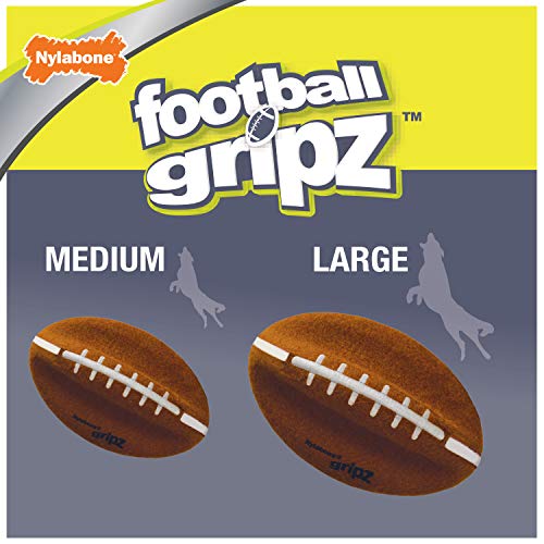 Nylabone Power Play Felt Football Gripz Fetch Toy, Squeaky Ball Chew Toy for Dogs, Medium (1 Count) (Pack of 4) - size: Medium (Pack of 4)