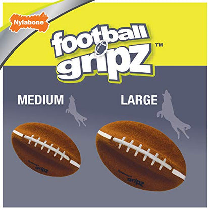 Nylabone Power Play Felt Football Gripz Fetch Toy, Squeaky Ball Chew Toy for Dogs, Medium (1 Count) (Pack of 4) - size: Medium (Pack of 4)