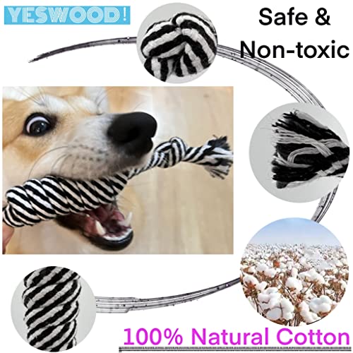 YESWOOD! Small Dog Ropes for Aggressive Chewers Puppy Chew Toys Small Soft Rope for Teething Tug of War Dog Toy Small Breed Rope Candy for Small and Medium Dogs 0-80 Pounds（4-Pack）