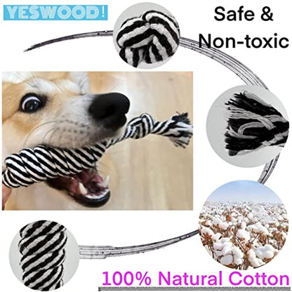 YESWOOD! Small Dog Ropes for Aggressive Chewers Puppy Chew Toys Small Soft Rope for Teething Tug of War Dog Toy Small Breed Rope Candy for Small and Medium Dogs 0-80 Pounds（4-Pack）