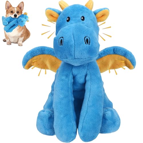 Letsmeet Dog Toys for Puppy Toys, Interactive Plush Dog Toy with Squeaker and Crinkle Paper, Suitable for Reducing Boredom and Anxiety, Cute Pet Toy for Small, Medium and Large Dogs - color: Blue