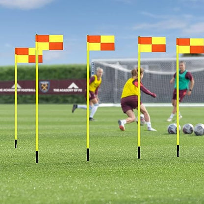 Slalom Training Agility Poles with Metal Spikes, Removable Coaching Sticks for Soccer Drills and Training, Spring Loaded Poles Soccer Technical Skills Training(Yellow B,1.5m(5ft)) - color: Yellow B, size: 1.5m(5ft)