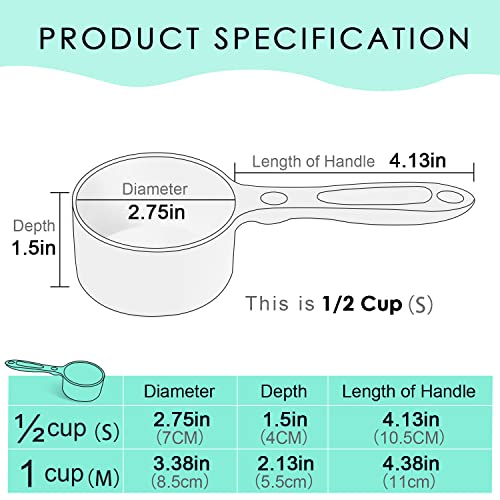 Super Design 1/2 Cup Dog Food Scoop for Container Melamine Measuring Scoop for Dogs Cats Birds and Rabbits Pet Food Feeding Scoop Dishwasher Safe - Baby Green - color: Green ½ Cup