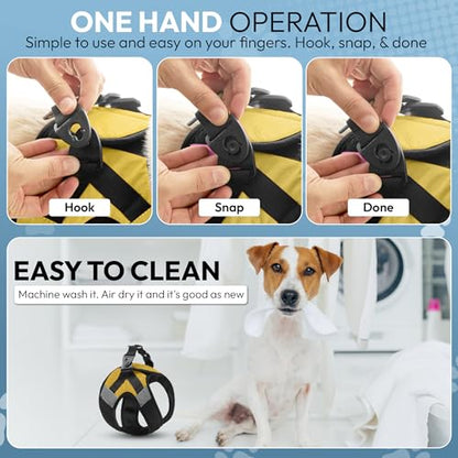 Gooby Soft Mesh X Step in Dog Harness - Yellow, Small - color: Yellow, size: Small