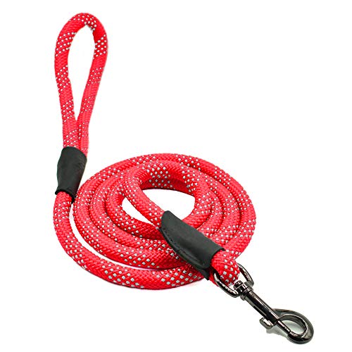 Max and Neo Rope Leash Reflective - 6 FT x 1/2", "RED - color: RED