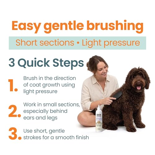 Pin Brush for Dogs, Gentle Dog Brush for Long Haired Dogs – Routine Essential for Goldendoodles, Poodles & Doodles, No-Scratch Rounded Pins for Sensitive Skin, Flexible Cushion Base – Skip the Groomer