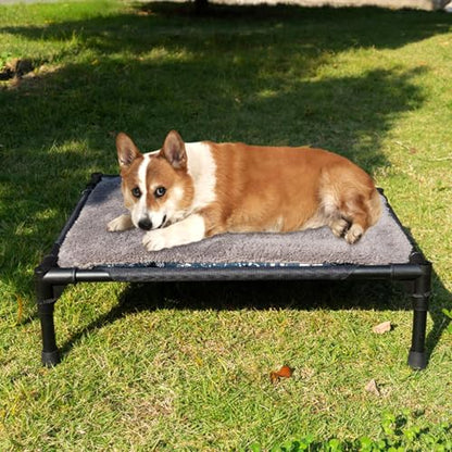 Elevated Dog Bed - Foldable Pet Cot with Canopy, Portable Durable Oxford Fabric Bed, Removable Cover for Camping Beach Trips, Lightweight Travel-Friendly Pet Lounger, Extra Carrying Bag Included - size: Pet camp bed+cushion+ceiling