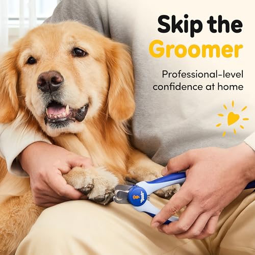 LED Dog Nail Clippers with Light Illumination, Trimmers with Protective Guard, Safety Lock and Nail File - Suitable for Large and Small Dogs & Cats (Blue) - color: Blue, size: Medium-Large (LED)