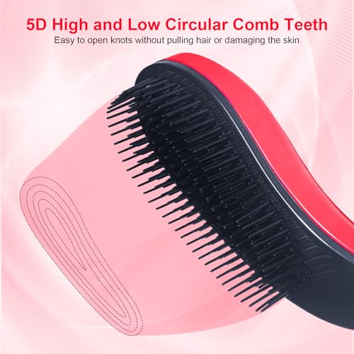 Small Dog Brush - Puppy Hair Brush- Grooming Tool for Teddy, Yorkies, Maltese, Shih Tzu, Chihuahua (Rose Red) - color: Rose Red