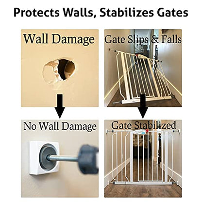 Wall Nanny Mini - Smallest Baby Gate Wall Protector (Made in USA) Protect Walls & Doorways from Pet Gates & Dog Gate Spindles - Child Pressure Mounted Baby Gate for Stairs Wall Cup (Gray) 4 Pack - color: Gray