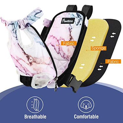 Pawaboo Adjustable Dog Carrier Purses, Pet Front Cat Travel Bag Dog Carrier Purses for Traveling Hiking Camping, Legs Out, Easy-Fit for Small Medium Dogs, M, Purple Marble - color: Purple Marble, style: Medium (Pack of 1)