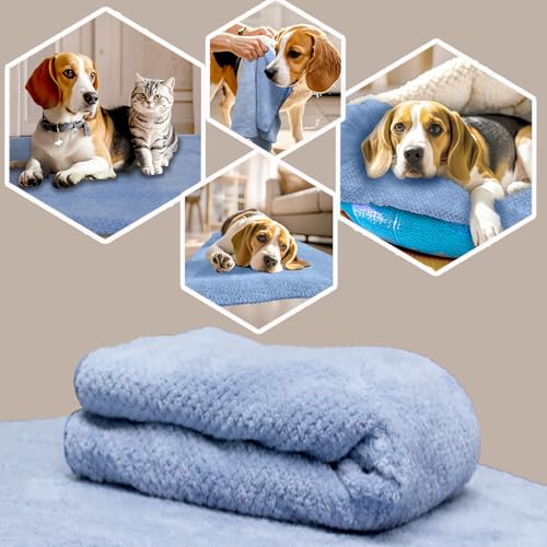 NVNAN Microfiber Dog Towel for Drying Dogs, 40 x 24 Inch Super Absorbent Pet Bath Towel, Soft Quick-Drying Grooming Towel for Small & Large Dogs, Cats, Puppies, Blue - color: Blue