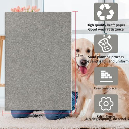 Dog Nail Scratch Board, self-Adhesive Instead of Emery Paper,Door Protector from Dog Scratching,cat Nail File,pet Scratch Areas Substitute for Dog Nail (13x9inch, Grey)