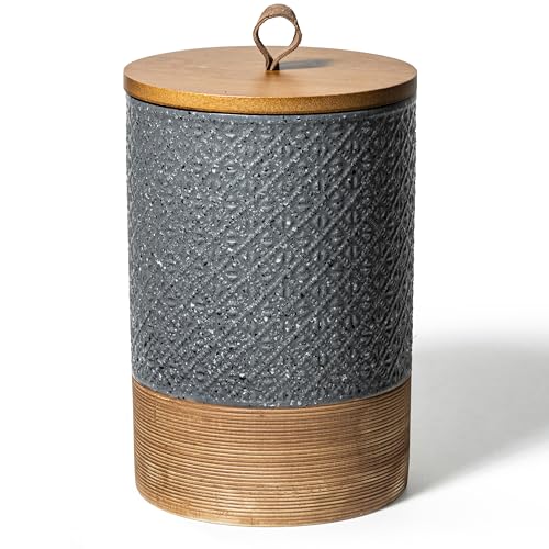 Miamolo Large Food Storage Jar Coffee Container with Lids, Ceramic Coffee Canister for Sugar Spice Cookie Ground Coffee - Kitchen Pantry, Housewarming Wedding Gift - Gray & 64 fl.oz - color: Grey, size: 64 fl.oz