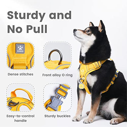 Pawaii No Pull Dog Harness with Pet ID Tag,Reflective Strips No Choke Front O Ring Breathable Mesh Adjustable Soft Padded Pet Vest with Easy Control Handle for Large Dogs | Built for safer walks with a QR Pet ID Tag, front no pull clip, reflective trim, c