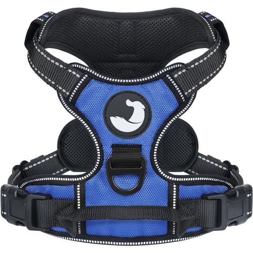 Joytale No Pull Dog Harness Medium Sized Dog, Reflective Pet Vest with Front Clip, Adjustable Soft Padded Harnesses with Easy Control Handle for Training and Walking, Navy Blue, M - color: Navy Blue, size: Medium