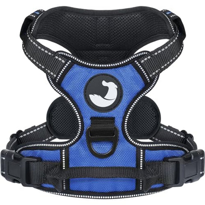 Joytale No Pull Dog Harness Medium Sized Dog, Reflective Pet Vest with Front Clip, Adjustable Soft Padded Harnesses with Easy Control Handle for Training and Walking, Navy Blue, M - color: Navy Blue, size: Medium