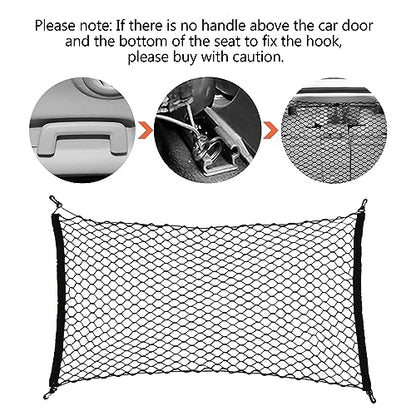 Dog Car Net Barrier for SUV - Pet Car Divider Back Seat Barrier Net, Easy to Install and Remove,with Flexible Bungee Cords Adjustable for Trucks, SUV, Vans, Universal Fit Sturdy Mesh (47 * 27 inches)