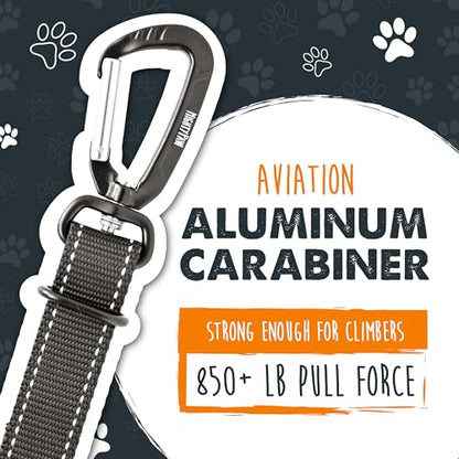 Mighty Paw Dog Seat Belt for Car - Safe Distraction Free Driving, Heavy-Duty Design with Aviation Grade Aluminum Carabiner, Adjustable Dog Seatbelt Harness for Small, Medium and Large Pets - style: Buckle Attachment (Most Popular)