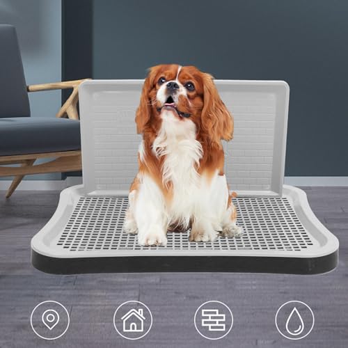 Dog Potty Tray with High Wall, 20.8x14.96 Indoor Pet Pee Pad Holder,Puppy Training Holder,Bathroom Dog Litter Box, Pet Toilet for Small and Medium Dogs,Housebreaking Supplies, Pet Products - color: black