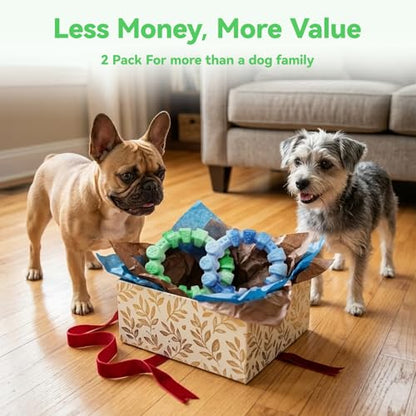 BoYoYo 2 Pack Dog Toys for Aggressive Chewers, Indestructible Dog Toys for Large Breed, Durable Chew Toy for Dogs to Keep Them Busy, Ring Toy for Trainging & Cleaning Teeth, Milk Flavored