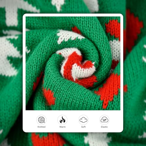 Christmas Dog Sweater Pet Christmas Knitwear Warm Dog Turtleneck Sweater with Xmas Trees Patterns Pet Winter Warm Clothes Knitted Shirt Hoodie for Small Medium Large Dogs 3XL - size: XXX-Large