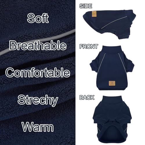 XPUDAC 4 Pack Dog Sweaters Fleece Dog Sweatshirt Winter Pet Clothes for Small Medium Dogs Boy Girl Pullover Puppy Christmas Outfits Cat Apparel, Grey, Blue, Navy, Green, 2XL - color: Grey, Blue, Navy, Green, size: XX-Large(Chest-23.2")