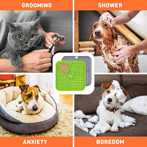 INSPECTOR TAIL Dog Lick Mat with Strong Suction Cups for Slow Feeding | Keeps Pets Calm & Busy, Medium & Large Dogs, Peanut Butter, Yogurt & Liquid Food, Bath, Grooming & Training