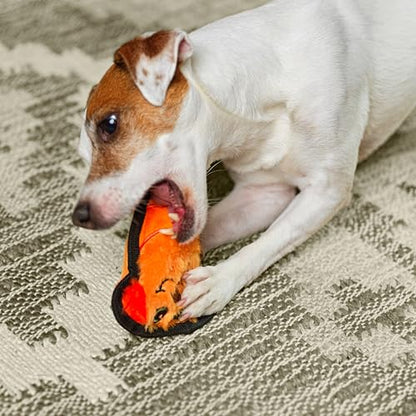 Outward Hound Durablez Minis Stuffing-Free Squeaky Plush Dog Toy for Puppies & Small Dogs - Interactive, Soft Yet Tough, No Mess, Jumbo Squeaker, Long-Lasting Play, Dog - color: Dog, size: X-Small (Pack of 1)