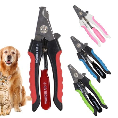 Professional Dog Nail Clippers with Safety Guard Pet Grooming Trimmer with Stainless Steel Blades for Safe & Easy Nail Care Ideal for Small, Medium & Large