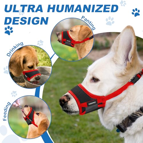 Nylon Dog Muzzle, 8-Black-Red-S