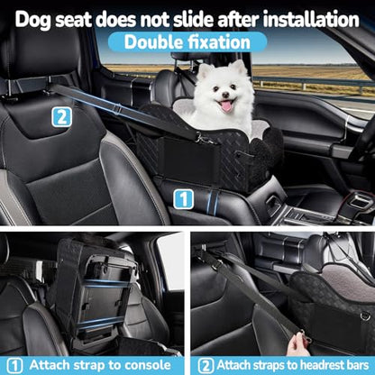 Center Console Dog Car Seat,Pet Puppy Middle Console Dog Car Seat for Small Dogs (Black, Small) - color: Black, size: Small