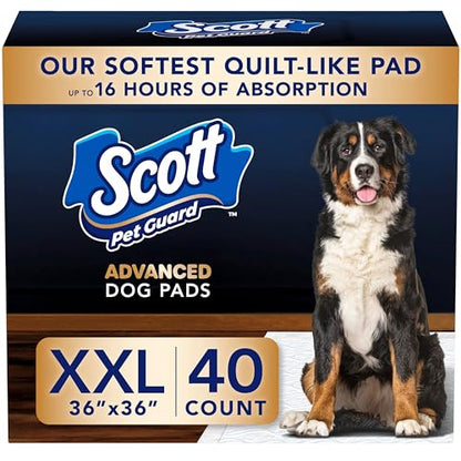 Scott Pet Guard Advanced Dog Pads - XXL - 36" x 36" - 40 Pack of Pet Pads - size: XX-Large 40 Pack