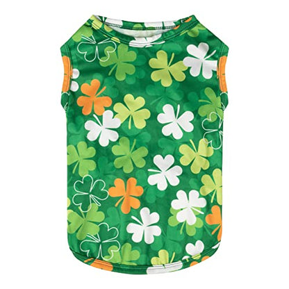 CuteBone Dog Shirts 2-Pack Soft Pet Clothes Breathable Summer Vest for Small Puppy and Stretchy Cat Apparel - color: Clovers&rabbits, size: Small