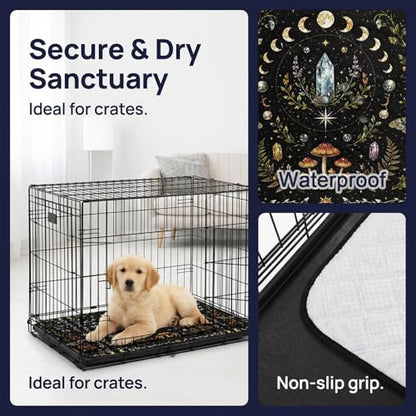Solar System Washable Pee Pads for Dogs and Cats, Mystic Moon Butterfly Crystal Leak-Proof Reusable Puppy Pads Non-Slip Potty Pads Dog Mats for Floors Whelping,Playpen, Crate, 1PC 40"x30" - size: 40 x 30 Inch(Pack of 1)