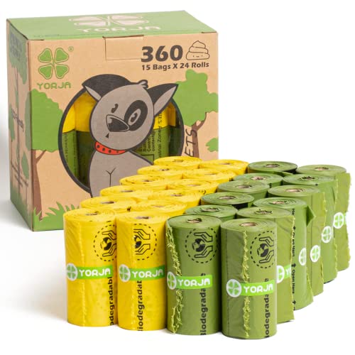 Dog Poop Bags Rolls, 360 Pet Waste Bags, 100% Leak Proof Extra Thick and Strong Corn Starch Blend - size: 1 Count (Pack of 360)