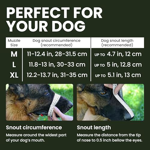 BRONZEDOG Wire Dog Muzzle German Shepherd for Medium Large Dogs Adjustable Durable Metal Basket for Biting Chewing Barking (M) - size: M