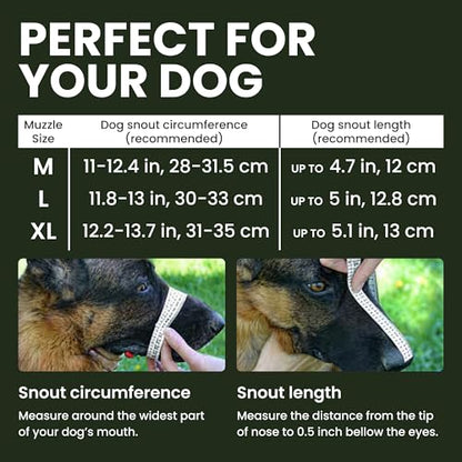 BRONZEDOG Wire Dog Muzzle German Shepherd for Medium Large Dogs Adjustable Durable Metal Basket for Biting Chewing Barking (M) - size: M