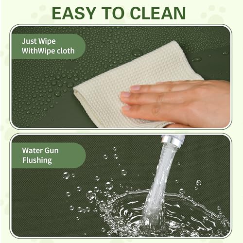 Dog Pee Pad Holder with High Walls,Waterproof Puppy Litter Box,Foldable Indoor Dog Potty,No Spill Pet Toilet for Small/Medium Puppy, Easy Clean,Army Green (24"x17.7"x17.7") - size: 24"x17.7"x17.7"