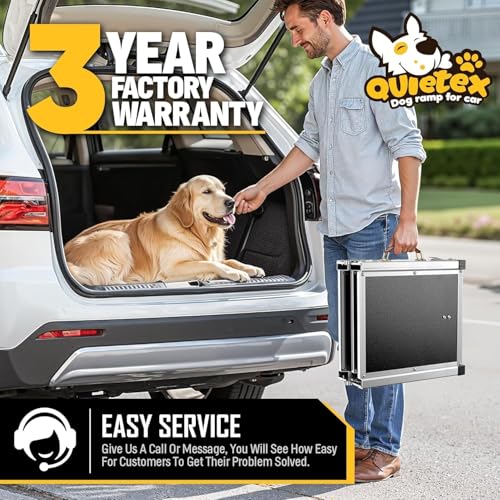 Extra Long 70”Dog Ramp Folding Pet Ramp for Car Large Dogs with Non-Slip Surface Dog Ramps up to 200 lb for Car SUV Truck