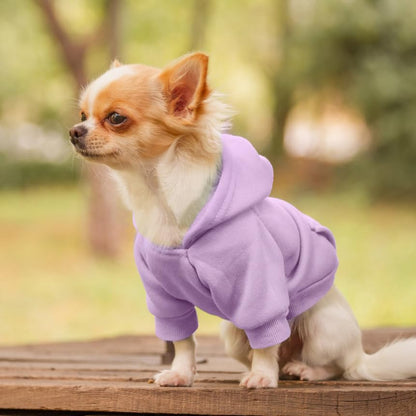 Idepet Pet Dog Hoodies Dog Clothes for Small Dogs Vest Chihuahua Clothes Warm Coat Jacket Autumn Puppy Outfits Cats Dogs Clothing(S,Purple) - color: Purple B, size: Small