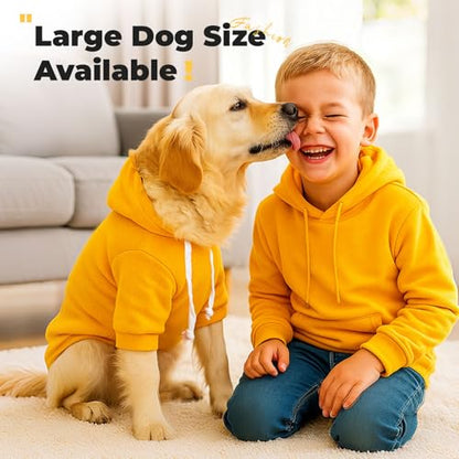 PETCARE Basic Dog Hoodie Sweaters for Small Medium Large Dogs Cats Puppy Clothes Soft Warm Fleece Dog Hoodies Sweatshirt with Small Pockets Fall Winter Chihuahua Dachshund Golden Retriever Outfits - color: Yellow, size: S(Suggest 1-3 lbs)