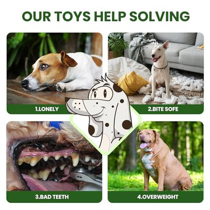 Squeaky Plush Crocodile Dog Toy with a Rope Tail,Crinkle Stuffed Dog Toy Keep Them Busy Tug of War Training Play, Dog Chew Toys for Small Dogs (Green)