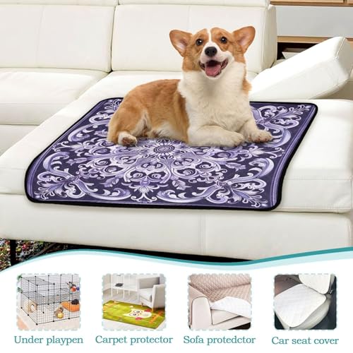 Qilmy Mandala Pet Mat, Waterproof Reusable Dog Training Pad Anti-Slip Pet Creat Pad for Small Medium Large Dogs and Cats - size: Medium+Large