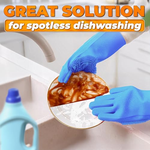 Cat and Dog Shampoo Gloves with 3000 Soft Bristles – 2-in-1 Dog Bath Gloves 11.6", Durable Silicone, Saves Shampoo | Massage, Grooming & Clean Wet or Dry – Made for Every Breed and Coat Style (Blue) - color: Blue