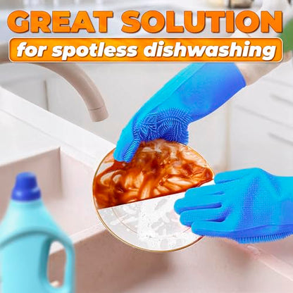 Cat and Dog Shampoo Gloves with 3000 Soft Bristles – 2-in-1 Dog Bath Gloves 11.6", Durable Silicone, Saves Shampoo | Massage, Grooming & Clean Wet or Dry – Made for Every Breed and Coat Style (Blue) - color: Blue